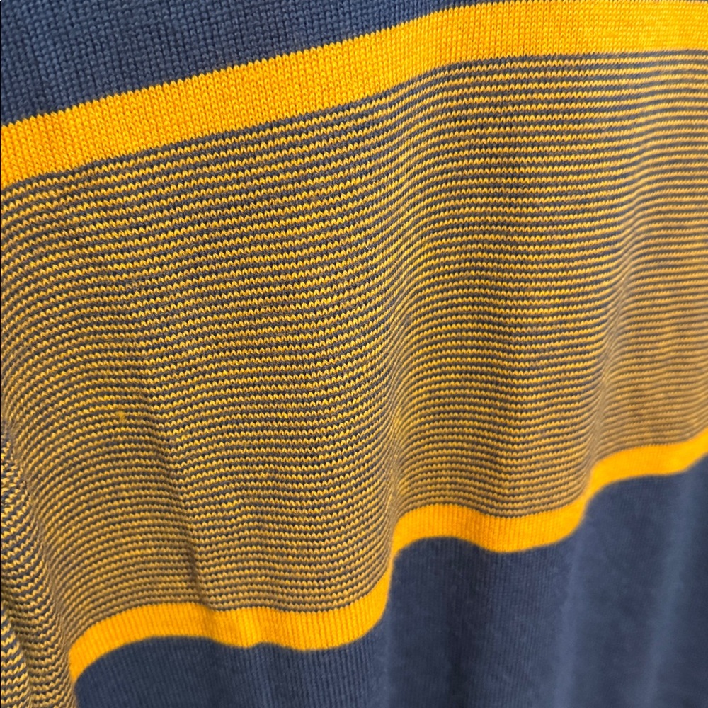 Banana Republic Men's 100% Merino Wool Crewneck Sweater Blue Mustard Size M - Picture 4 of 6